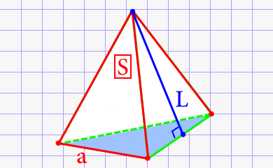 Апофема правильной треугольной пирамиды через площадь боковых поверхностей и ребро нижнего основания