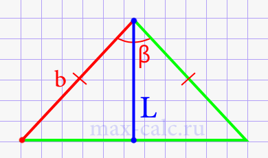 Длина биссектрисы в равнобедренном треугольнике через боковую сторону и угол между боковыми сторонами