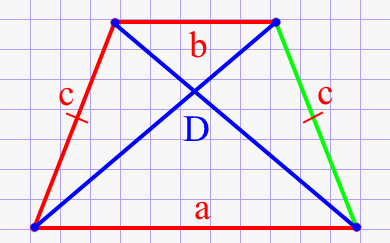Диагональ равнобедренной трапеции через основании и боковую сторону
