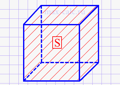 Обьём куба через площадь полной поверхности куба