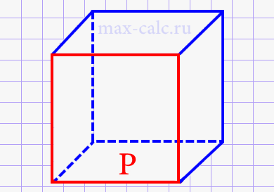 Площадь полной поверхности куба через периметр стороны куба