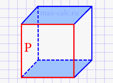 Площадь боковых поверхностей куба через периметр стороны куба