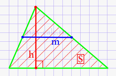 Средняя линия треугольника через площадь и высоту