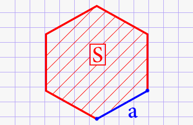Сторона правильного шестиугольника через площадь