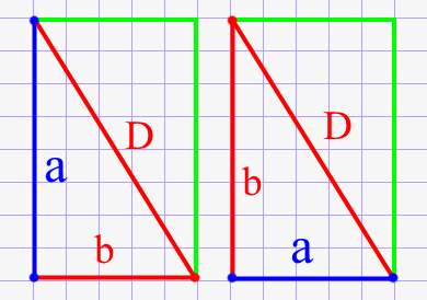 Сторона прямоугольника через диагональ и известную сторону