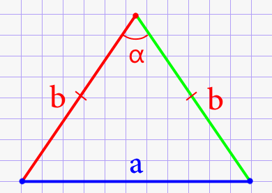 Основание равнобедренного треугольника через боковые стороны и угол между ними
