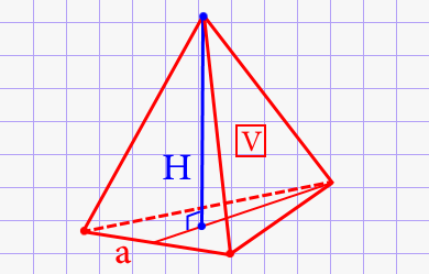 Высота правильной треугольной пирамиды через обьём и ребро основания
