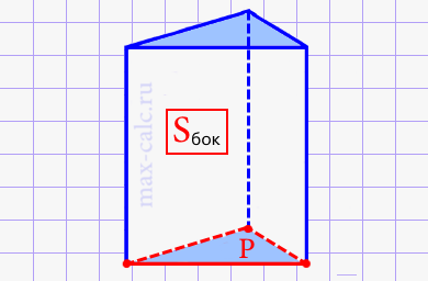 Высота правильной треугольной призмы через площадь боковой поверхности и периметр основания