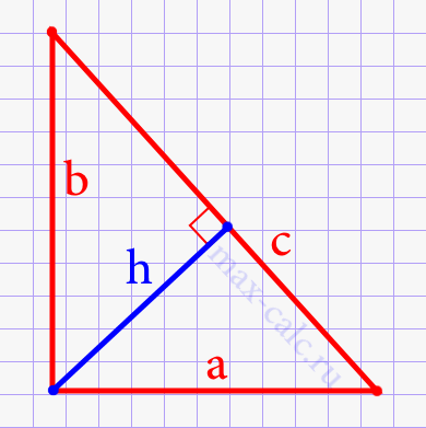 Высота прямоугольного треугольника через все стороны треугольника