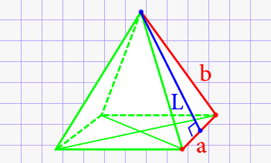 Апофема правильной четырёхугольной пирамиды через боковое ребро и ребро основания