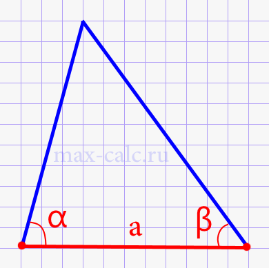 Площадь треугольника разностороннего через сторону и два прилегающих угла