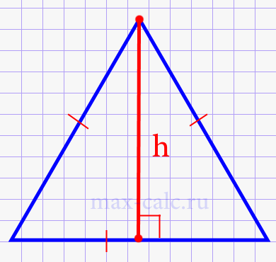 Площадь равностороннего треугольника через высоту