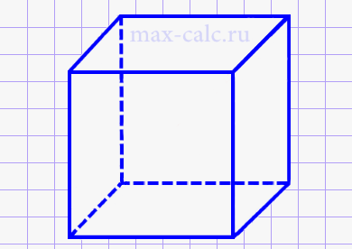 Площадь полной поверхности куба через обьём куба