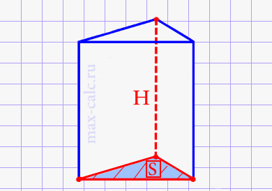Площадь боковых поверхностей правильной треугольной призмы через площадь основания и высоту